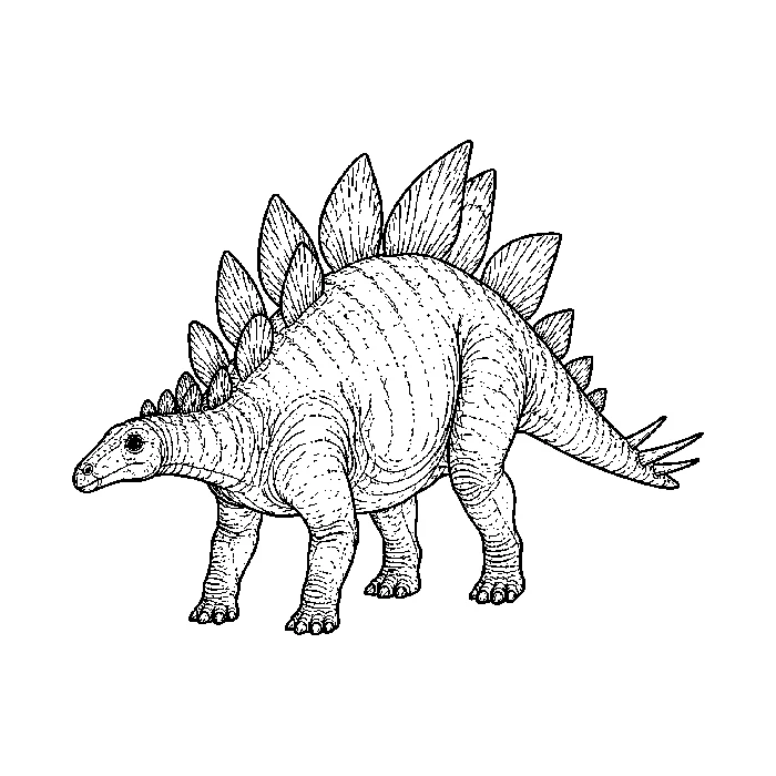 Kleurplaat van Stegosaurus