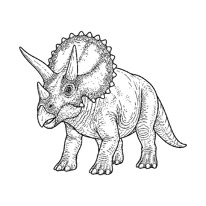Kleurplaat van Triceratops