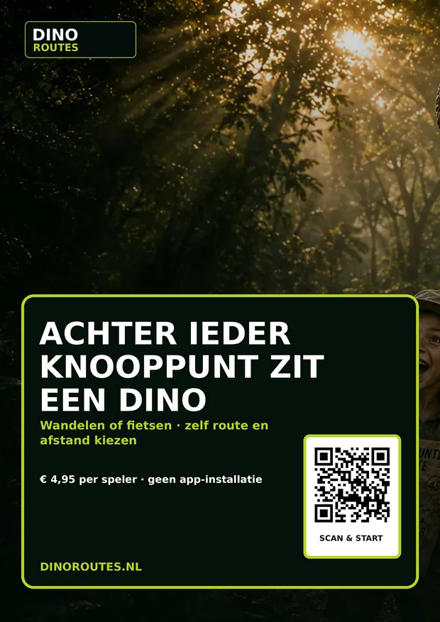 Knooppunten-Dinojacht met scanbare QR-code